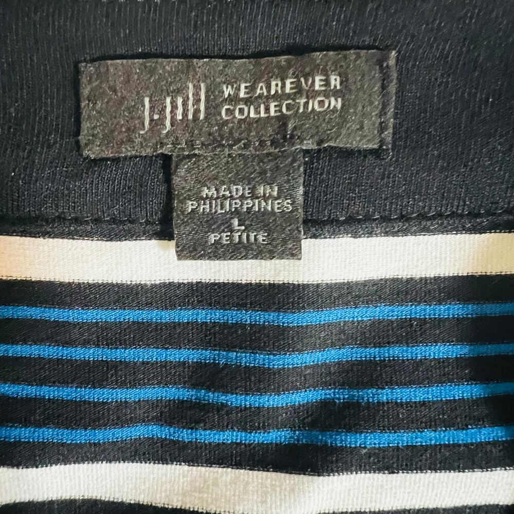 J. Jill Striped Sleeveless Shift Dress Size LP Large Petite Blue Multi - Picture 4 of 6
